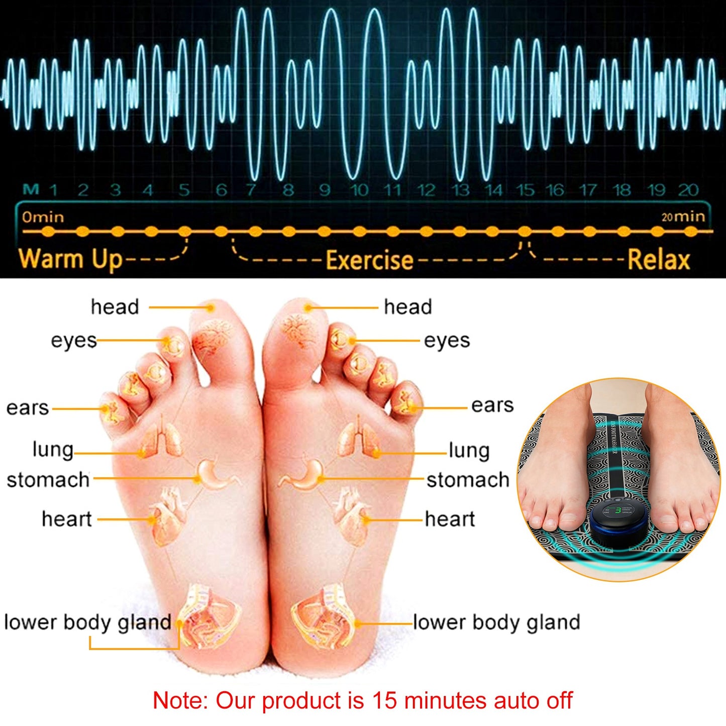 Foot Massage Pad Electric Stimulator Massager